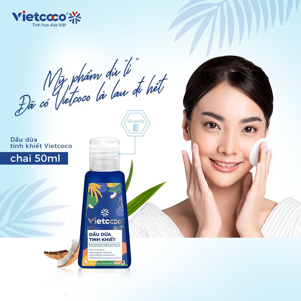 Dầu dừa tinh khiết 50ml Vietcoco - Xanhsam Organic