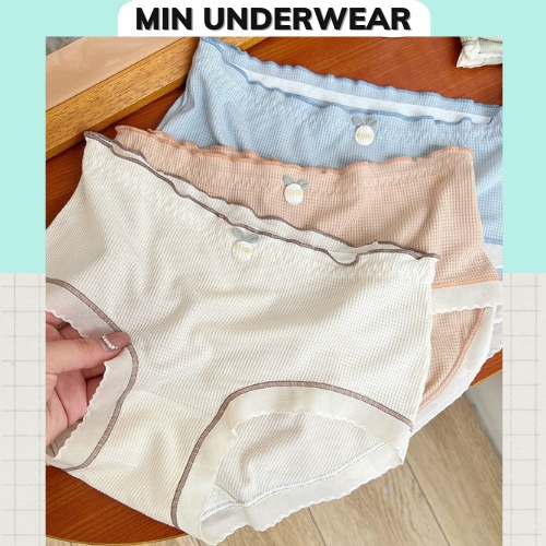 Quần Lót Nữ Cotton Trơn Dễ Thương Chất Vải Cao Cấp Mềm Mịn Co Giản Thoải Mái Min Underwear 336240