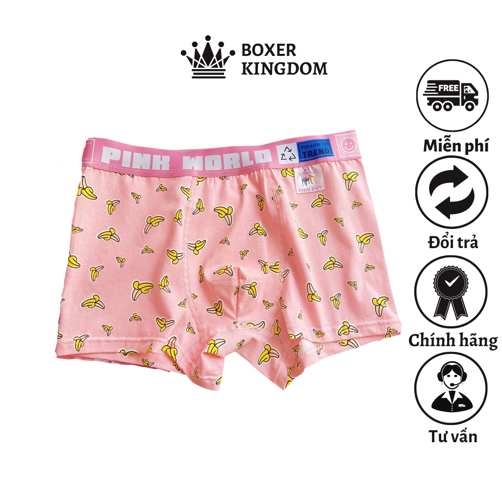 Quần lót sịp nam BOXERKINGDOM in hoạ tiết đáng yêu, quần lót thoáng mát, co dãn