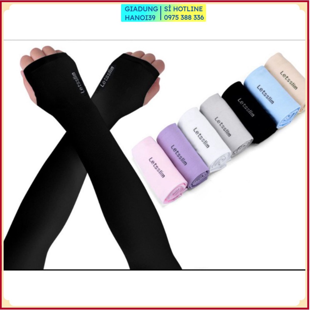 Găng Tay Chống Nắng Chạy Xe Thể Thao Nam Nữ Xỏ Ngón Let’s Slim Vải Cotton Loại 1 Dày Dặn Đa Năng Cao Cấp Chống Tia UV