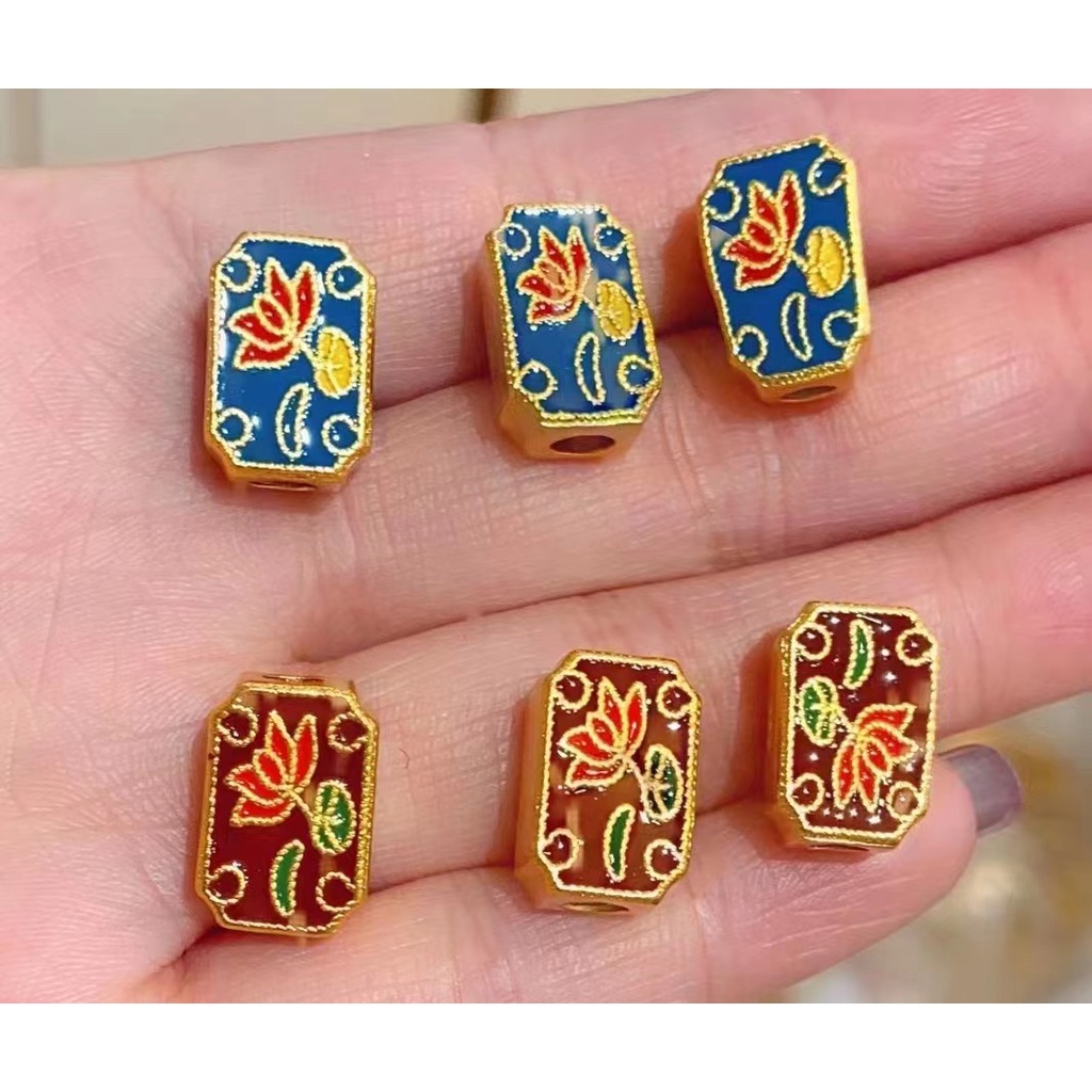 Hạt Dzi Của Thần Tài Lộc Mạnh Mẽ Vàng Đồng Method Cổ Điển Màu Sắc Cao Cấp Không Gây Dị Ứng Chống Oxy Hóa Phong Cách Trung Hoa Cổ Điển Tự Làm Phụ Kiện Trang Sức Vòng Tay Dây Đỏ Hạt Xanh Dương Bút Đan Len Thủ Công Dạng Dây Thừng Độc Đáo