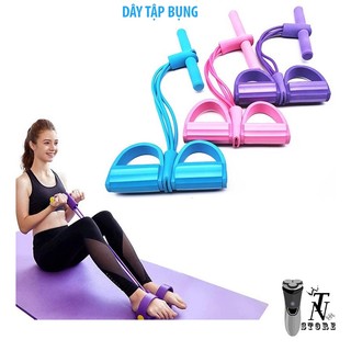 Dây kéo đàn hồi 4 ống cao su tập thể dục, dây tập bụng tại nhà