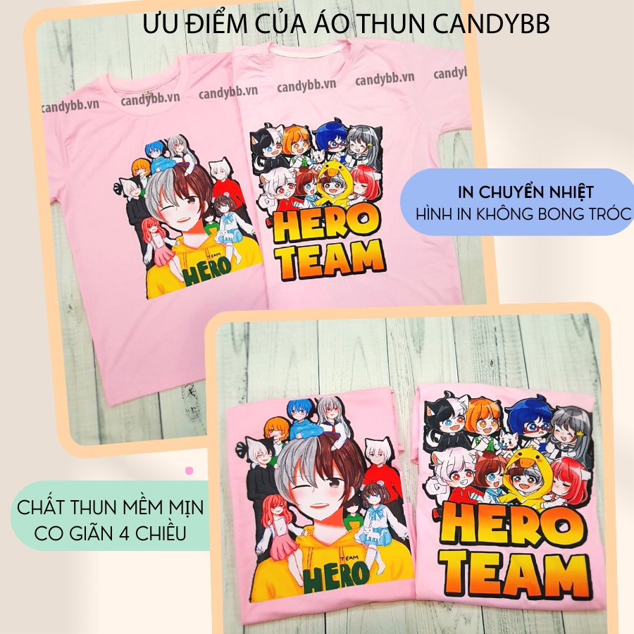 Áo thun bé gái Hero team màu hồng