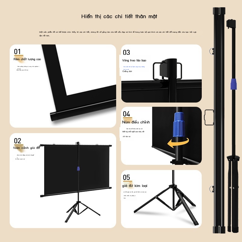 Màn Chiếu 3 Chân Di Động