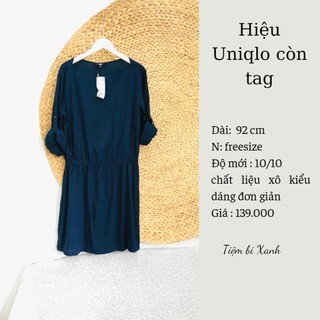 2hand đầm hiệu nhật xanh than D860