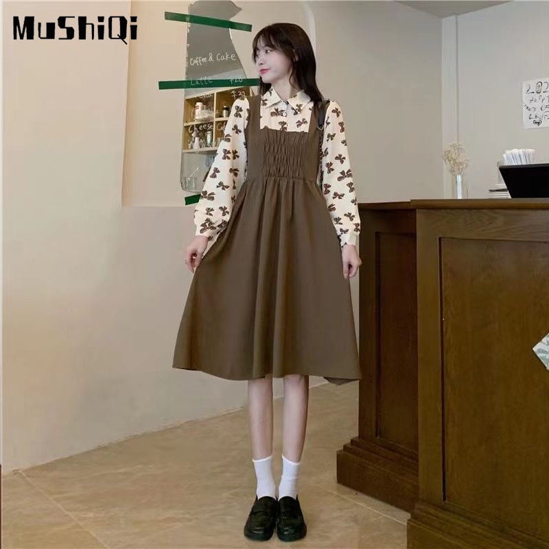 Mushiqi Đầm Dài Thời Trang Xuân Thu Cao Cấp Cho Nữ