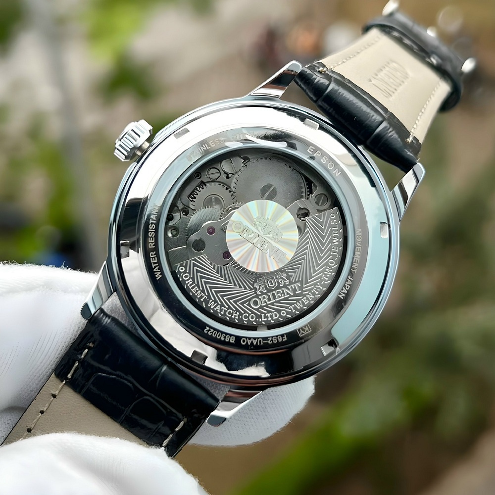 Đồng hồ nam Orient automatic dây da máy cơ nhật
