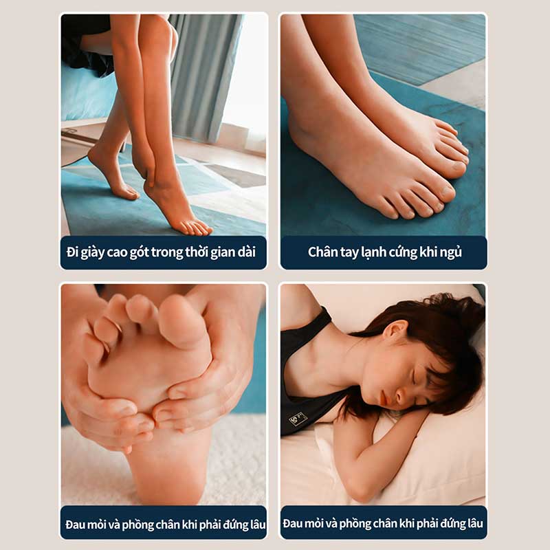 Máy massage chân có túi khí JIASHENGDA ấn bóp điểm huyệt chườm nhiệt nóng xoa bóp bàn chân,Đỡ bốn góc