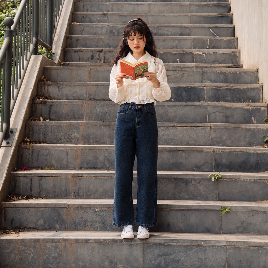 BLEUBIRD Quần jeans ống suông Klein Jeans