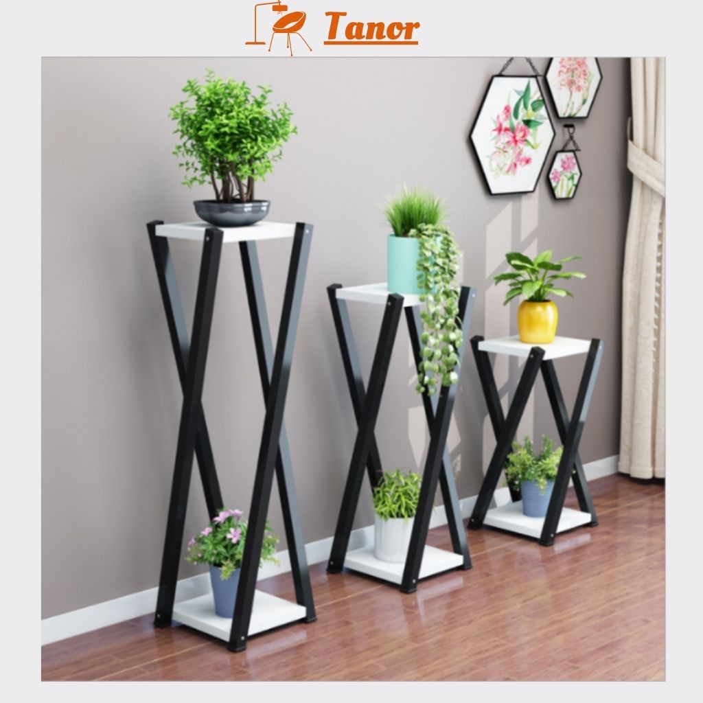 Kệ để chậu hoa cây cảnh giá để cây cảnh trong nhà mặt kệ gỗ Tanor KC01