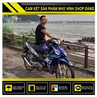 Tem rời axelo mẫu chữ su móc vuông phối trắng xanh
