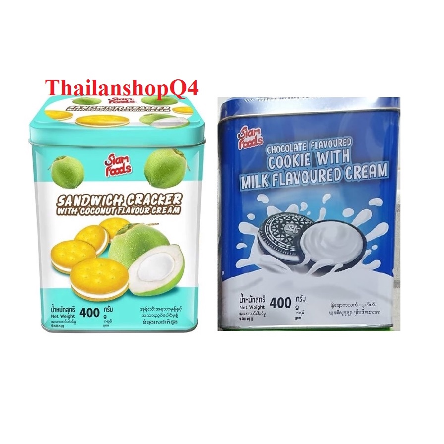 - BÁNH QUY BƠ HỘP THIẾC SIAM FOOD 400GR THAILAN hsd 10/2024