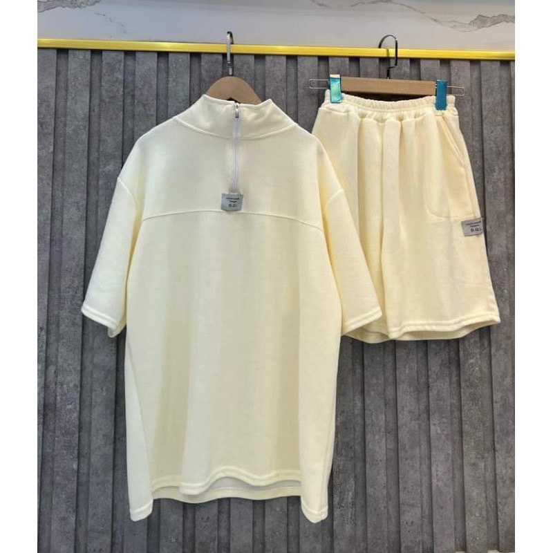 Bộ POLO TRƠN cộc tay nam nữ ulzzang form rộng chất tổ ong 🌸 Set đồ unisex kiểu dáng Hàn Quốc áo cộc quần short đùi