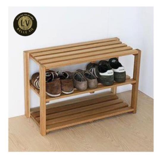 Kệ Để Giày 2 Tầng, 3 Tầng Gỗ Thông Tự Nhiên Decor Đơn Giản