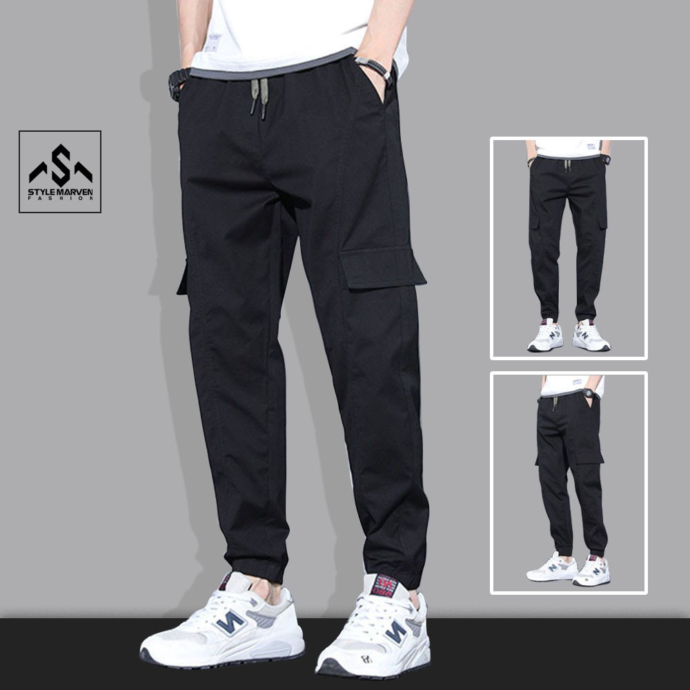 Quần jogger nam vải thun kaki STYLE MARVEN kiểu dáng túi thể thao năng động - QUAN SM003C