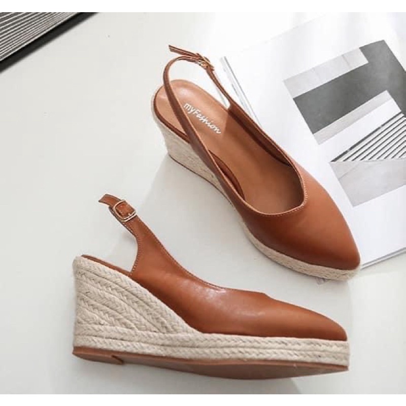 Giày Cao Gót Sling Dáng Xuồng Da Thật