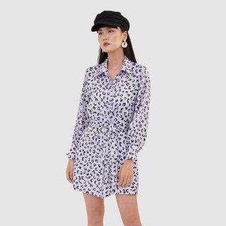 Đầm nữ MARC FASHION sơ mi hoạ tiết da báo TRRN097020