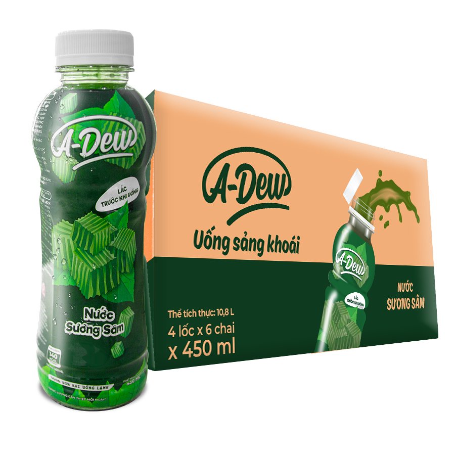 Nước Sương Sâm A-Dew Chai 450ml - Ngon, dinh dưỡng - Lốc 6 Chai