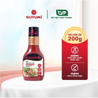 Xốt sriracha đỏ guyumi tương ớt chấm thịt bò viên bún phở món nướng chiên chai 200g người ăn chay