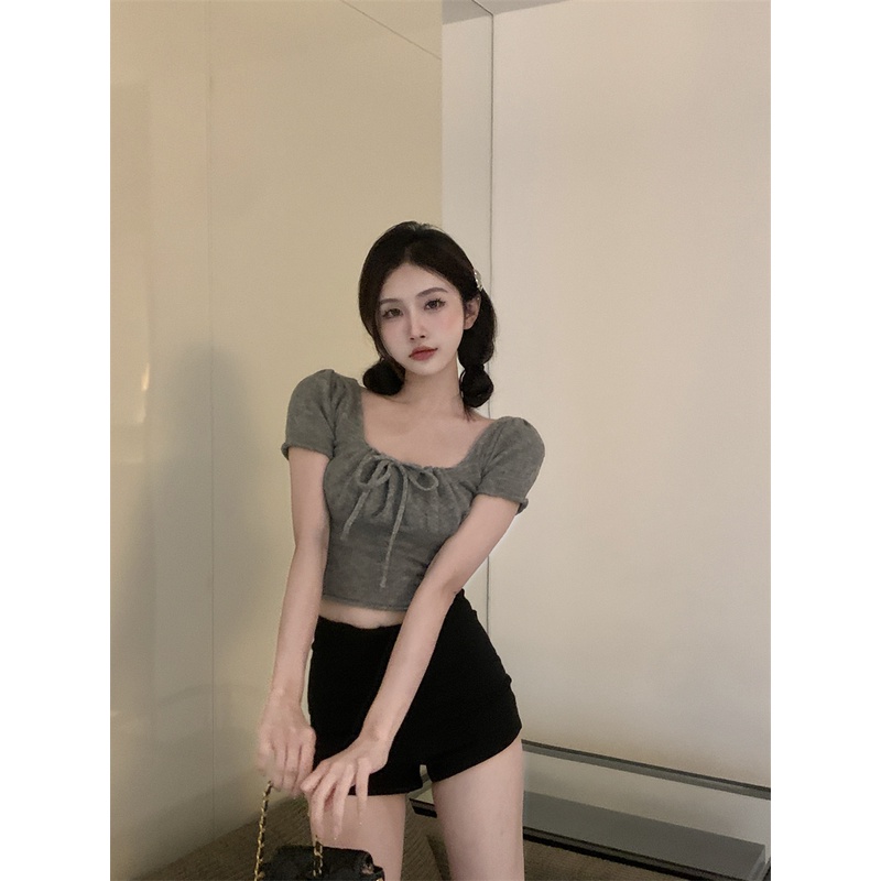 Áo SUXI tay ngắn dáng ôm thời trang mùa hè xinh xắn cho nữ