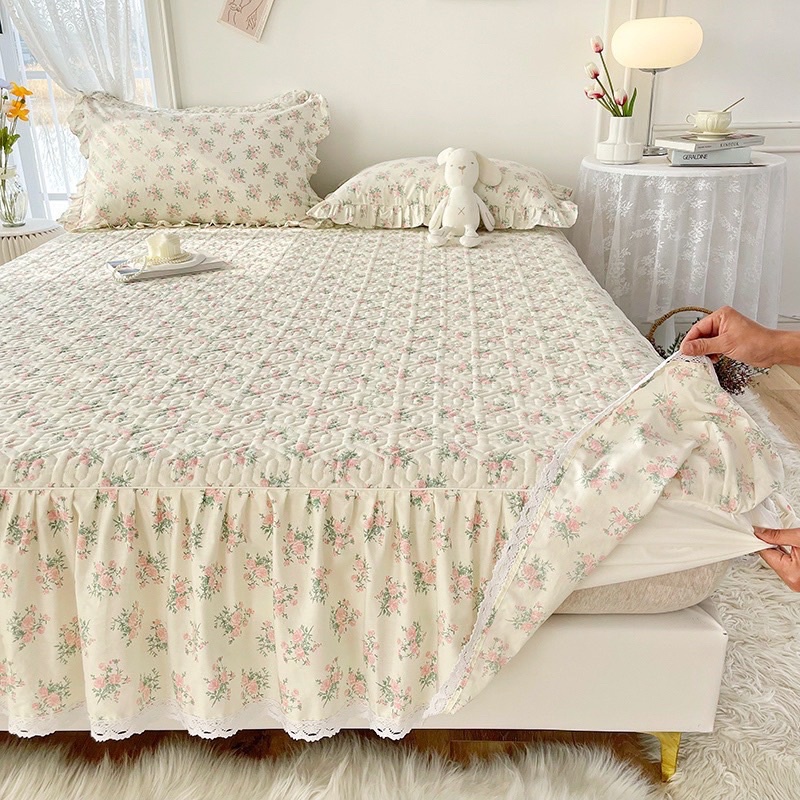 Ga gối trần phủ cotton 100% nhưng vẫn bọc được chun bo đệm hàng mới về sẵn tại shop CHIẾU CAO SU