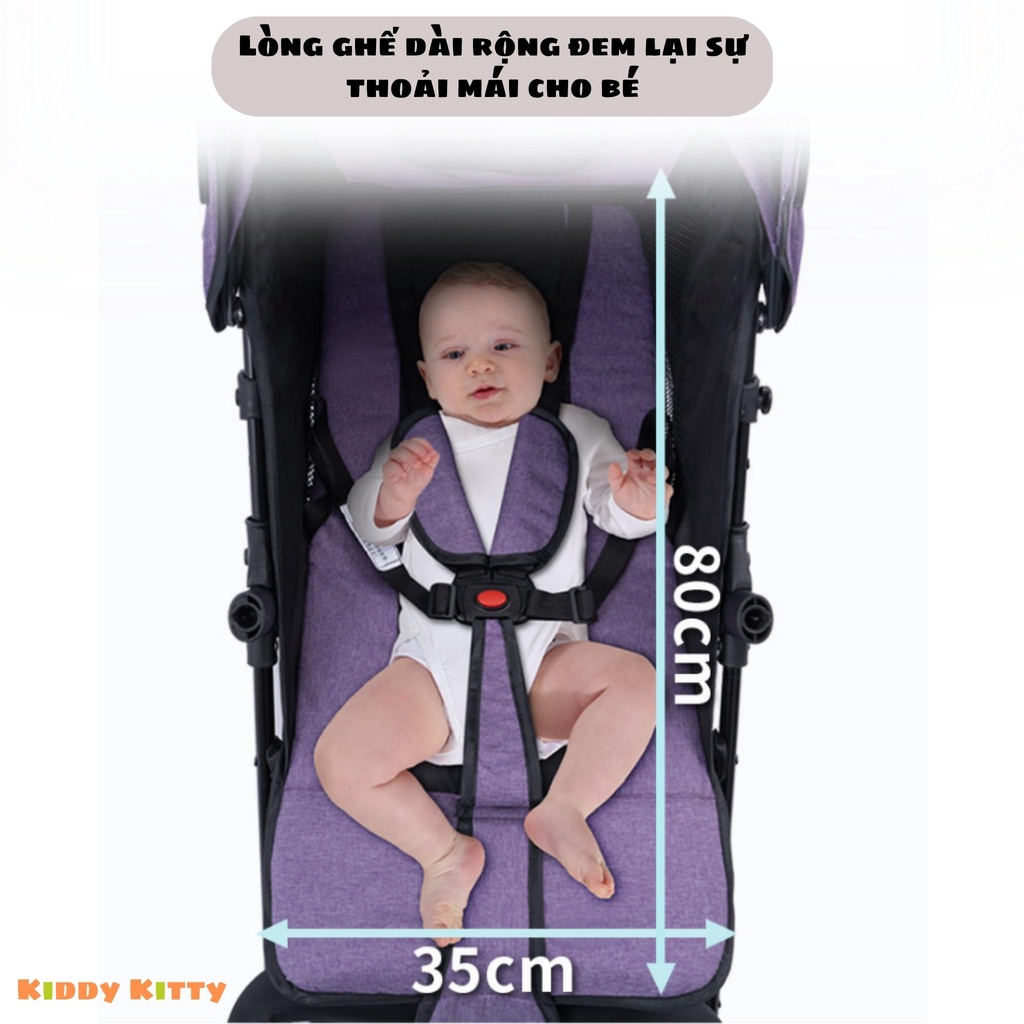 Xe đẩy cho bé có 9 tính năng tiện dụng cho mẹ và bé - Xe đẩy cho bé gấp gọn đi du lịch rộng rãi thoáng mát - MK23008