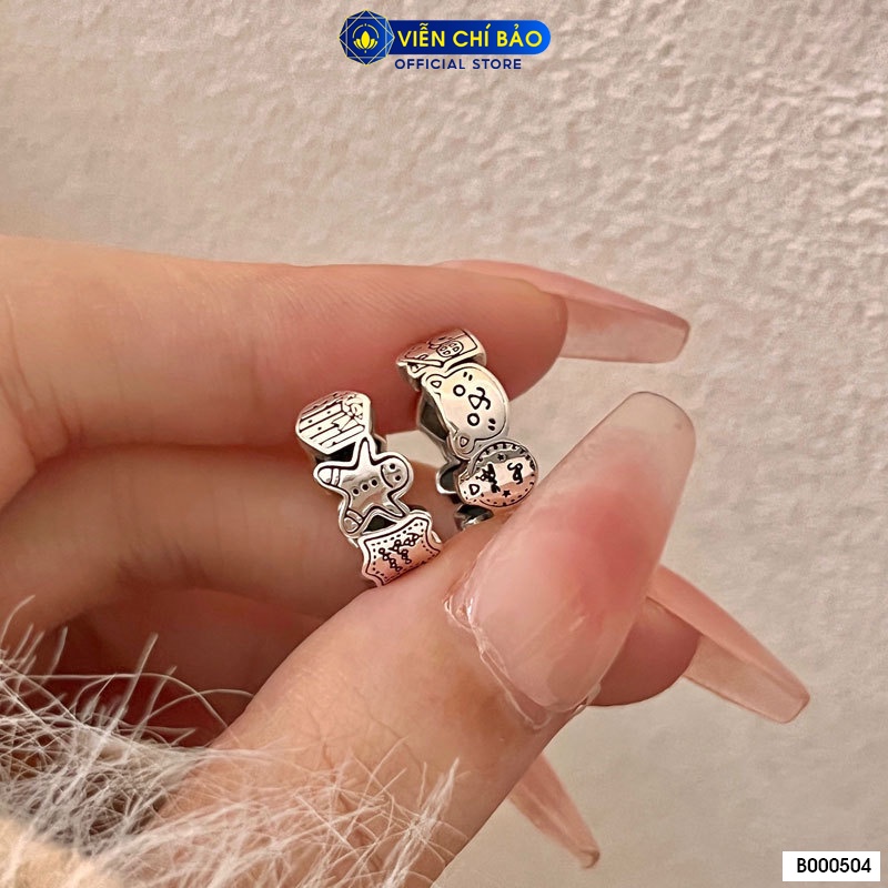 Bông tai bạc nữ thỏ gấu chất liệu bạc Thái 925 thời trang phụ kiện trang sức Viễn Chí Bảo B000504