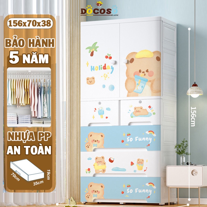 Tủ đựng quần áo cho bé, tủ nhựa trẻ em 5 tầng 6 ngăn rộng rãi, nhựa PP an toàn, chịu tải lớn, độ bền cao, bảo hành 5 năm