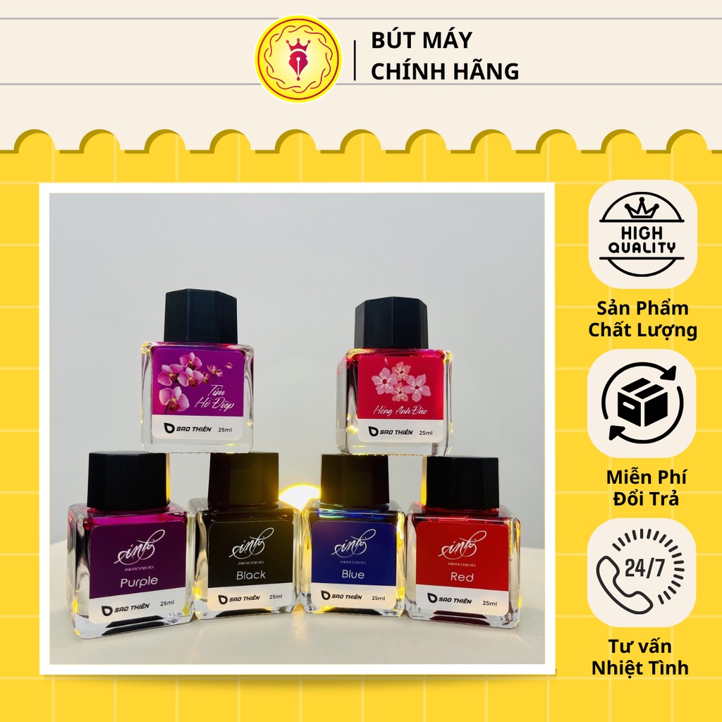 Mực Sao Thiên Ink 25ml dành cho bút mực, Mực Cao Cấp, Mực không lắng cặn