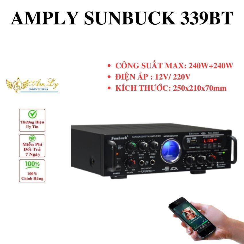 Amly bluetooth , amply karaoke bluetooth Sunbuck 339bt, đánh nhạc cực hay dùng điện 12v hoặc 220v.BẢO HÀNH UY TÍN