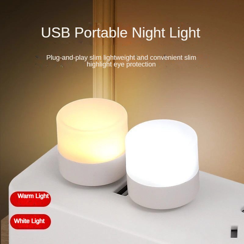 HYHJH®Đèn USB ban đêm, Bóng đèn LED mini, Cắm điện, Trắng ấm, Nhỏ gọn, Lý tưởng cho Phòng ngủ, Phòng tắm, Nhà trẻ, Hành lang, Nhà bếp Đèn khí quyển USB cho ô tô
