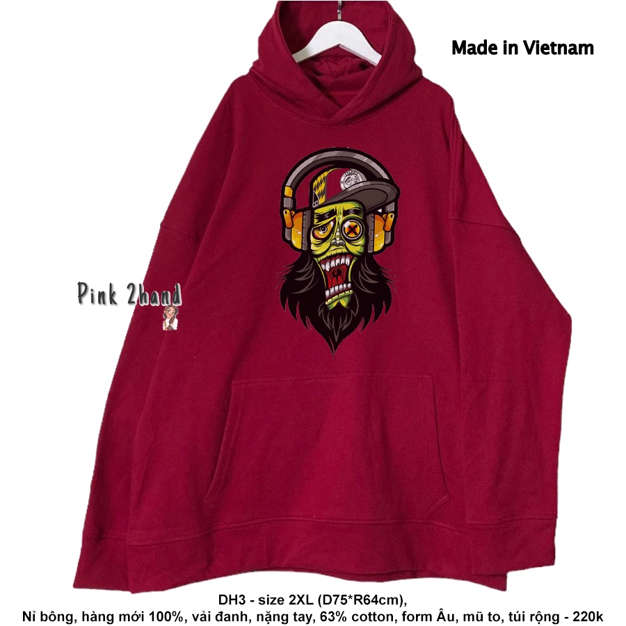 Áo Hoodie nữ, nam 2hand, chất dày, size XL/XXL - 2404-1