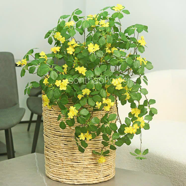 Hoa giả decor hoa sương mai cao cấp có hoa trang trí nhà cửa bền đẹp sang trọng
