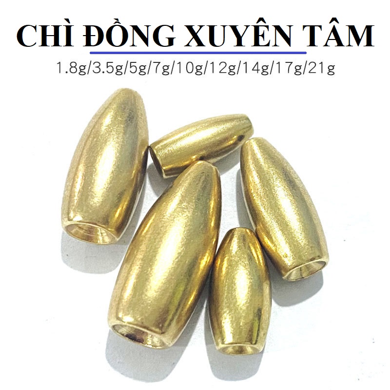 Chì đồng xuyên tâm cao cấp hình bầu dục 12g,14g