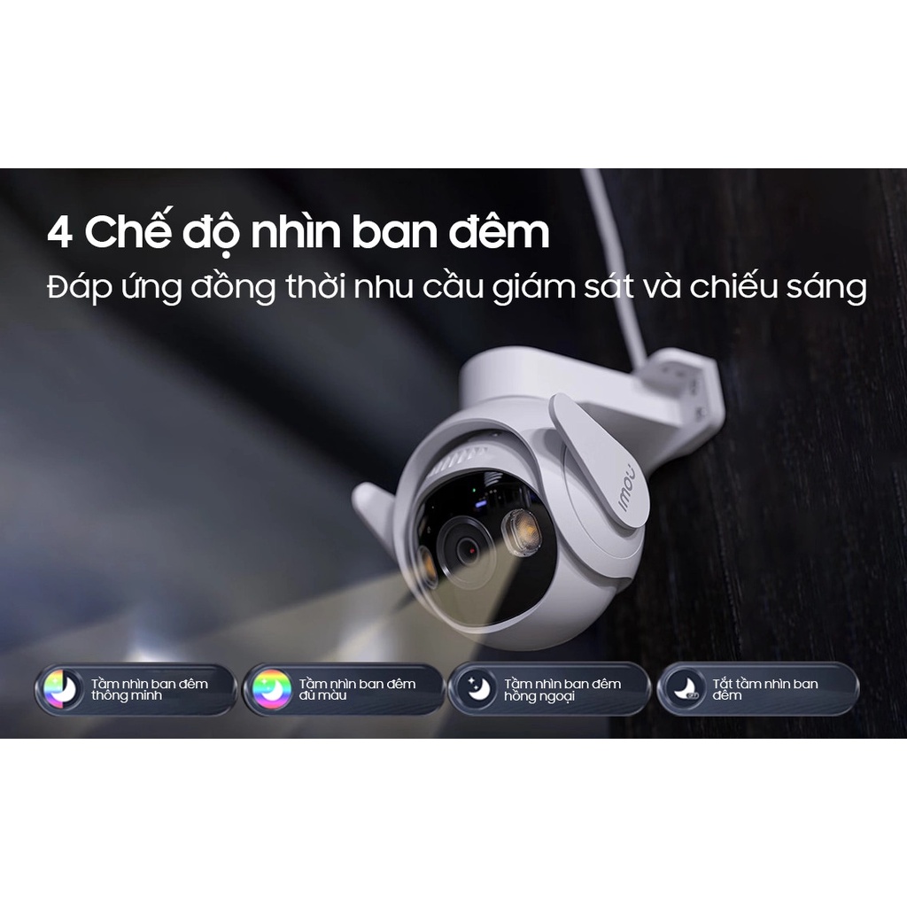 Camera WiFi IMOU Cruiser 2 5MP 3K IPC-GS7EP Ngoài trời Xoay 360, Đàm thoại 2 chiều, Cảnh báo thông minh Chính Hãng