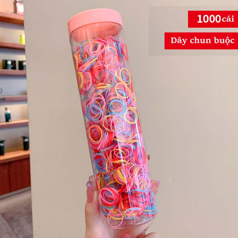 Dây nịt chun buộc tóc cho bé co giãn tốt không dây đau đầu cho bé 1 hộp 1000 chiếc dùng mãi không hết
