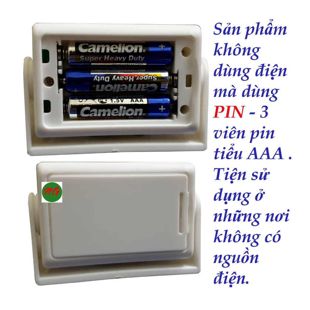 Chuông báo khách báo trộm độc lập DÙNG PIN hoặc qua adapter 5V hoặc 9V - cảm ứng hồng ngoại ATA 116