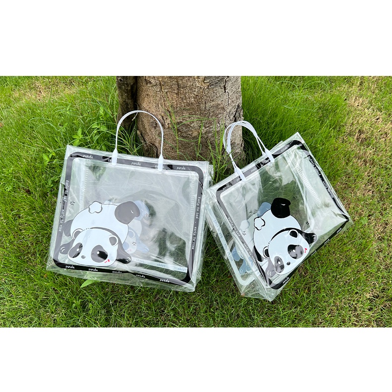 TÚI NHỰA PVC TRONG SUỐT HÌNH GẤU TRÚC VÀ HÌNH LƯNG CON HỔ DỄ THƯƠNG SET 10 CÁI