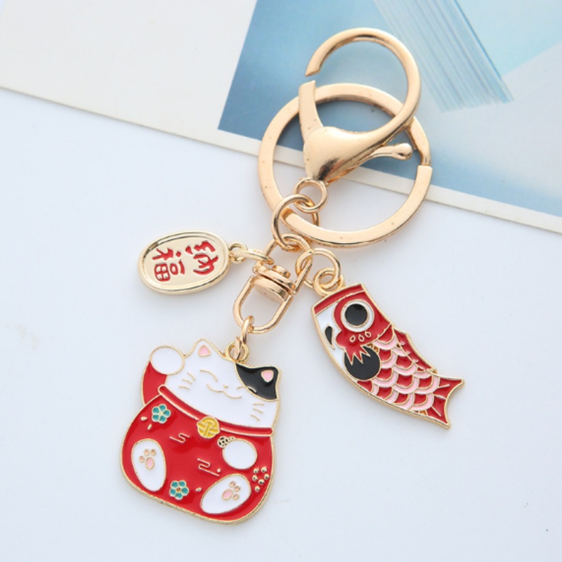 Móc khóa mèo thần tài may mắn