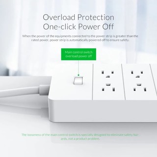 Ổ cắm ORICO HPC-4A5U-V1 gồm 4 lỗ cắm điện AC và 5 cổng USB 5V/2.4A tiện lợi cho gia đình và văn phòng