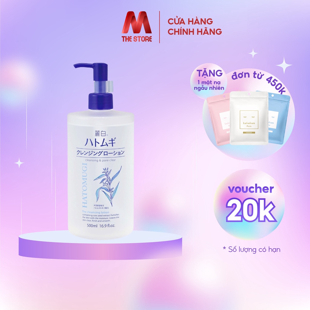 Nước tẩy trang hatomugi cleansing &amp; pore clear 500ml