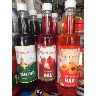 Chai si rô vina yrup 750ml .dâu...dứa...đào.