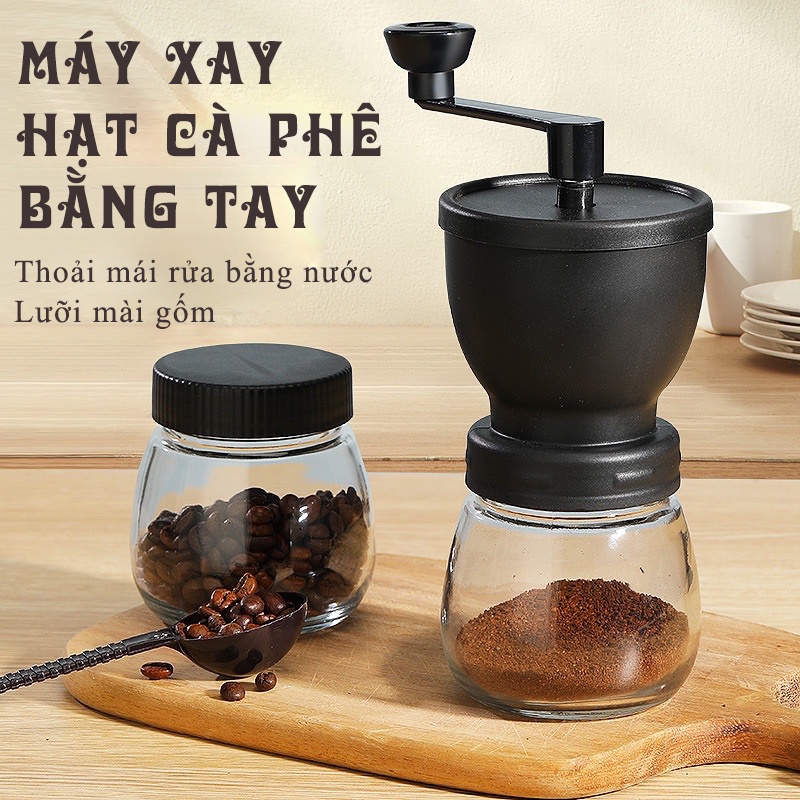 Máy xay hạt cà phê bằng tay tặng kèm lọ thủy tinh