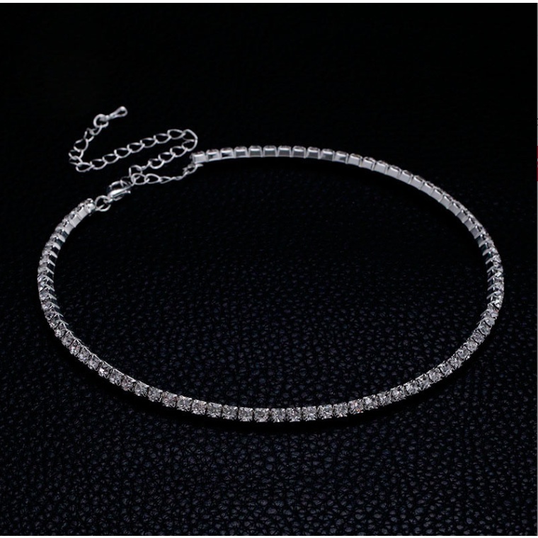 Bộ trang sức nữ bạc 3 món dây chuyền vòng tay bông tai đính đá cá tính