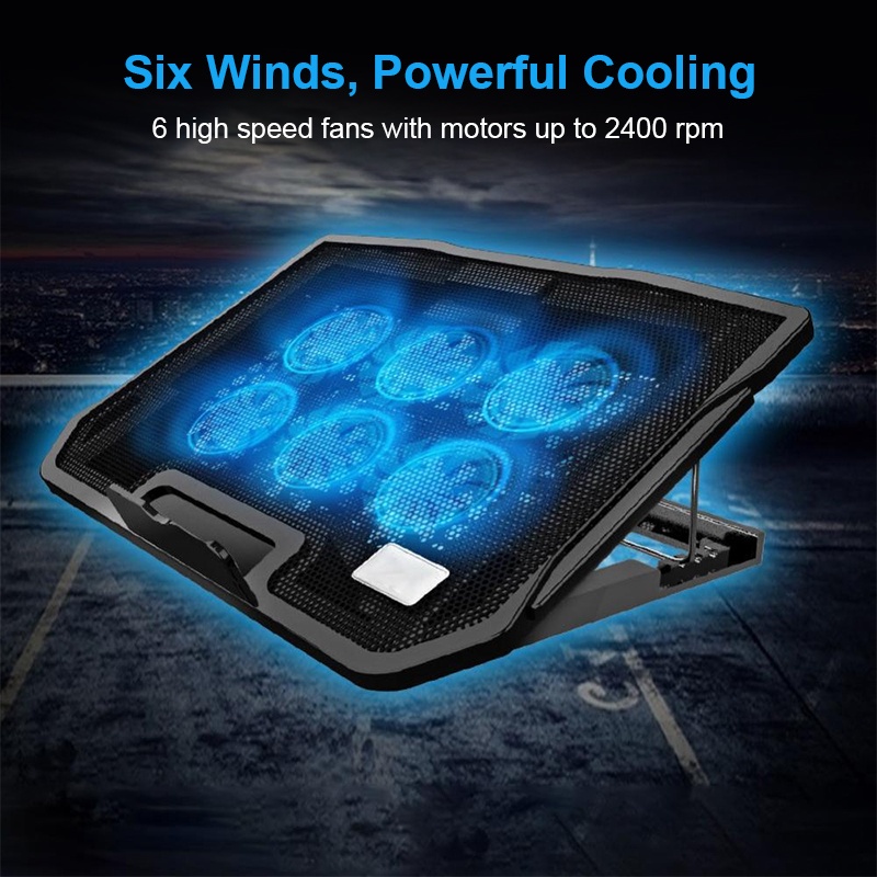 Giá đỡ tản nhiệt Nuoxi, Đế Tản Nhiệt Laptop, Đế giá đỡ quạt tản hút nhiệt H9. 6 quạt 2 quạt, có thể tăng lên hạ xuống