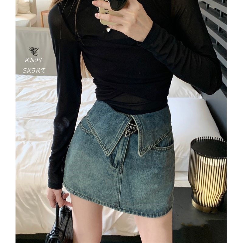 CHÂN VÁY JEAN DENIM KÈM BELT PADA HÀNG QC CAO CẤP