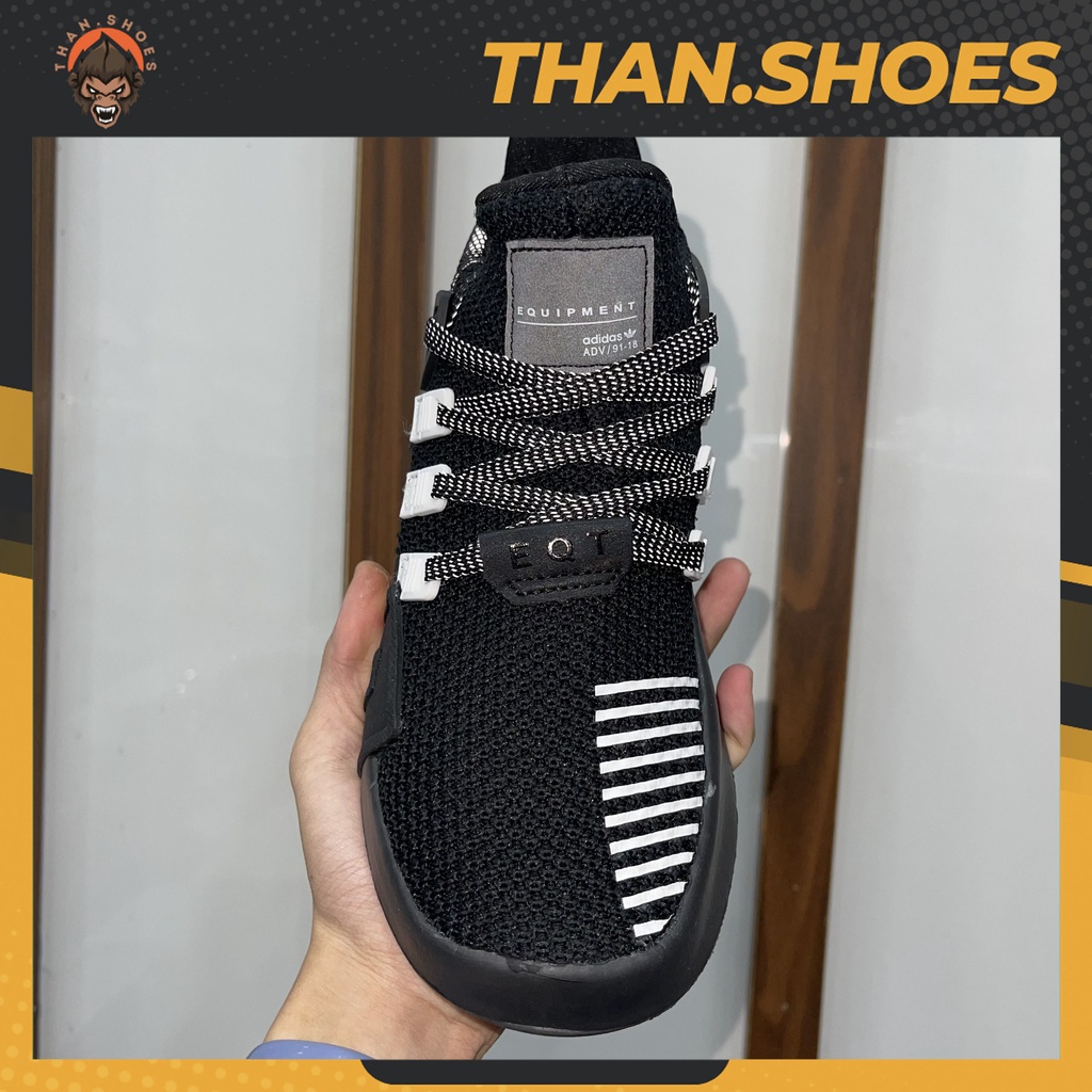 Giày EQT Basketball Adv Running Black, EQT Đen Phản Quang Than.Shoes - Than.Shoes