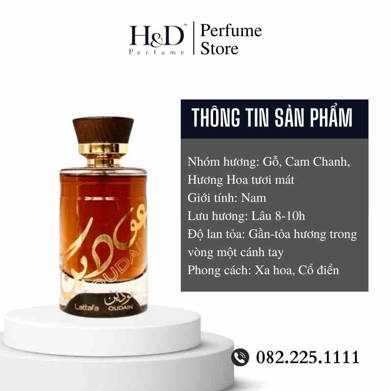 Nước hoa Dubai Nam Oudain Lattafa EDP   5ml/ 10ml Cổ điển HD Perfume