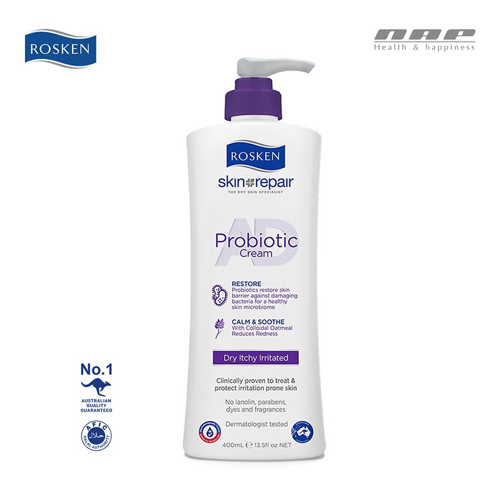 Kem Chăm Sóc da Cơ Địa Rosken AD Probiotic Cream 400ml