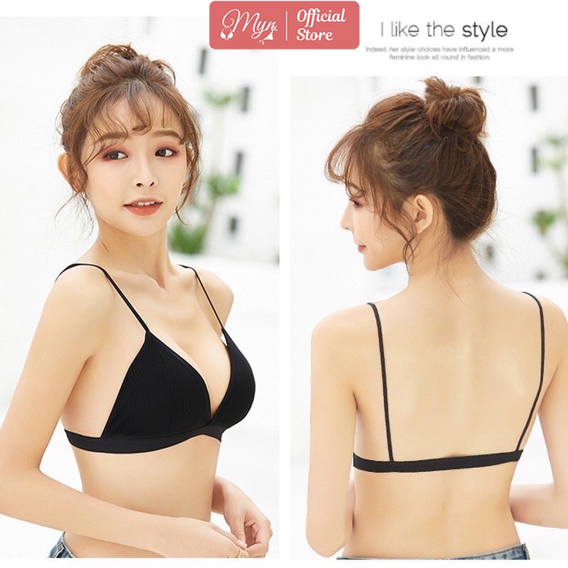 ÁO BRA COTTON GÂN TĂM DÂY MẢNH CÀI SAU B 8819 MYN_UNDERWEAR